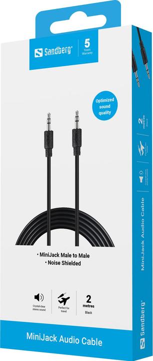 Actual product image Sandberg mini jack (2 m, 3.5mm jack (AUX))