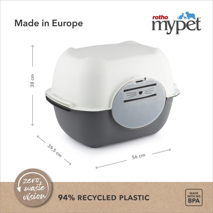 Actual product image Rotho Set Katzentoilette 3 Tlg. BELLA farbig sortiert (Cat litter box closed)