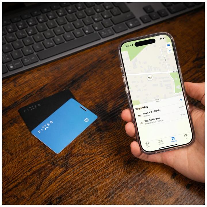Actual product image Fixed Tag Card 2 with Find My support, black