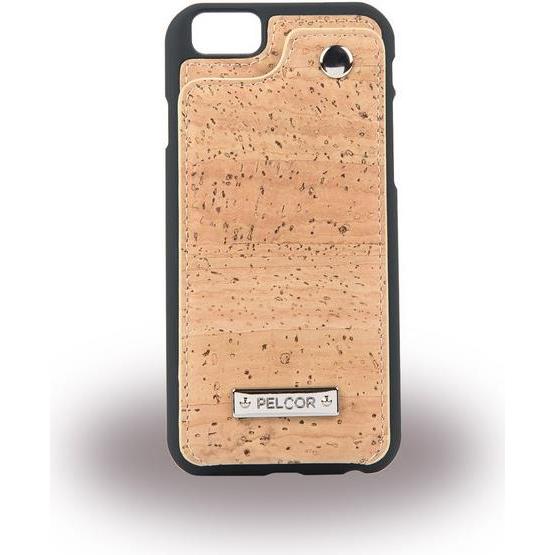 Pelcor Coperchio in sughero (Apple iPhone 6, Apple iPhone 6s), Cover smartphone, Nero