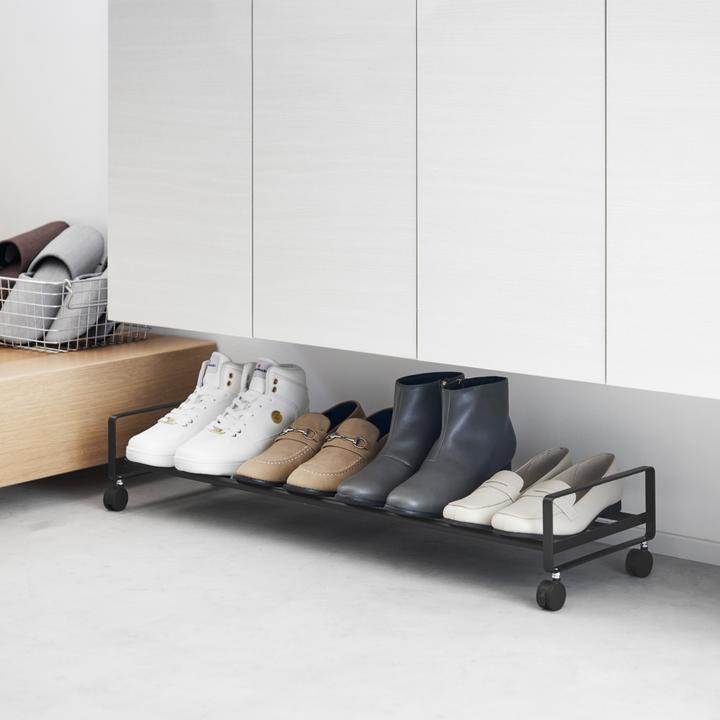 Actual product image Yamazaki TOWER shoe rack with castors