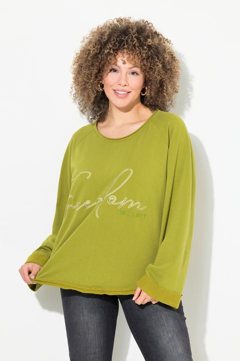 Produktbild Ulla Popken Sweatshirt, Stickerei, Rundhals, Langarm, Rollkanten (50, 52)