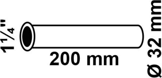 Actual product image Magni Kirchhoff 98848018 Immersion pipe for siphon 20cm chrome, pipe extension 200mm for bottle siphon (Bottle siphon, 1 1/4")
