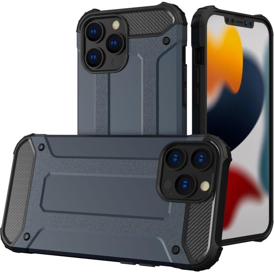 Hurtel Hybrid Armor case for iPhone 14 Pro Max armored hybrid cover blue (Apple iPhone 14 Pro Max), Smartphone Hülle, Bl...