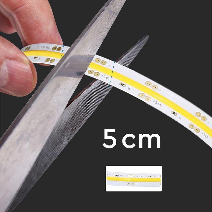 Produktbild V-TAC Taśma LED Bezpunktowa COB 280LED 24V 10W/m VT-COB 4000K 800lm (Neutralweiss, 500 cm, Indoor)