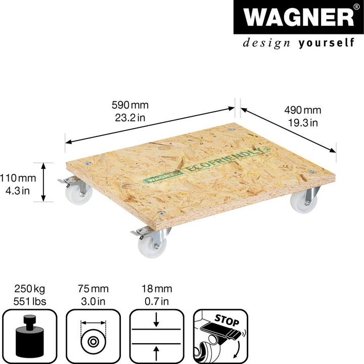 Produktbild Wagner System Möbelroller (250 kg, 1)
