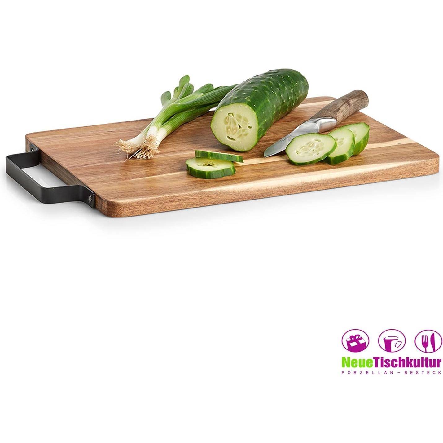 Thumbnail - neuetischkultur Schneidebrett Servierbrett mit Metallgriff, Schneidebrett, Braun