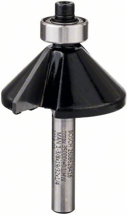 Produktbild Bosch Professional Zubehör Fasefräser, 1/4-Zoll, D1 34,9 mm, B 13 mm, L 14,7 mm, G 56 mm, 45°