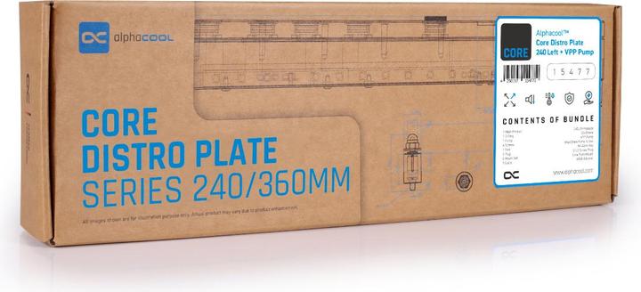 Produktbild Alphacool Core Distro Plate 240 Links mit VPP Pumpe