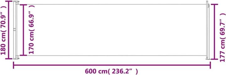 Produktbild vidaXL Seitenmarkise (6 m)