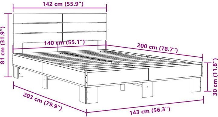 Image du produit vidaXL Bettgestell (140 x 200 cm)