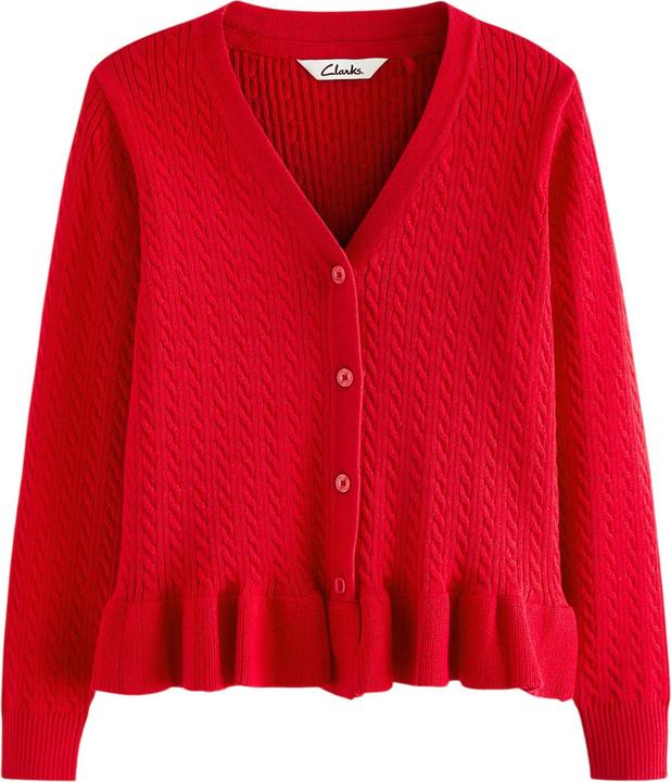 Produktbild Clarks Strickjacke Mädchen Rüschen Mit Zopfmuster Schule (152)