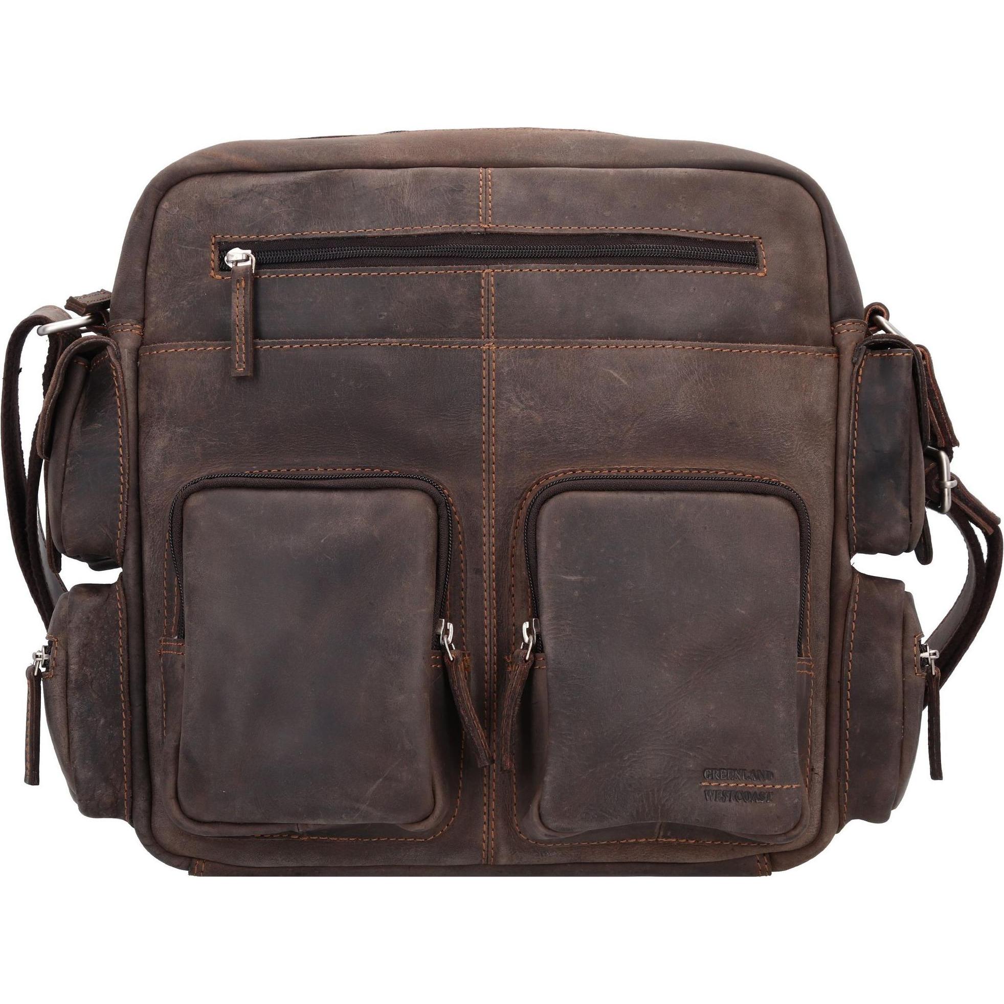 Greenland Nature, Handtasche, Westcoast Umhängetasche Leder 29 cm, Braun