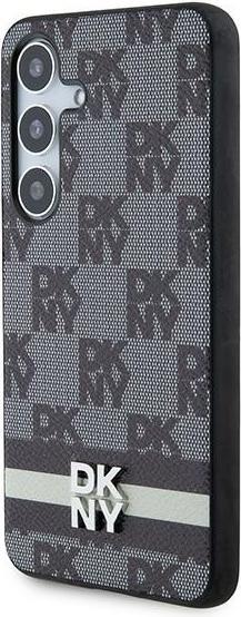 Actual product image DKNY DKHCSPCPTSSK S921 czarny/black hardcase Leather Checkered Mono Pattern & Printed Stripes (Samsung Galaxy S24)