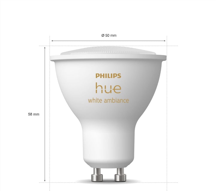 Immagine prodotto Philips Hue Tonalità Bianco Ambiente BT (GU10, 5 W, 350 lm, 2 x, G)