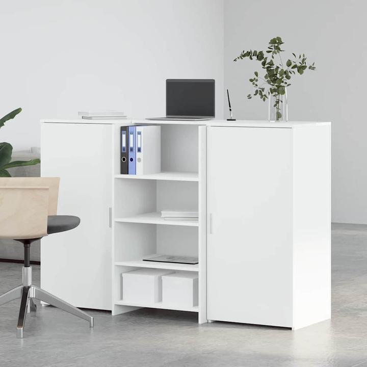 Image du produit VidaXL Comptoir d'accueil Blanc 155x50x103,5 cm Bois composite Comptoir d'accueil