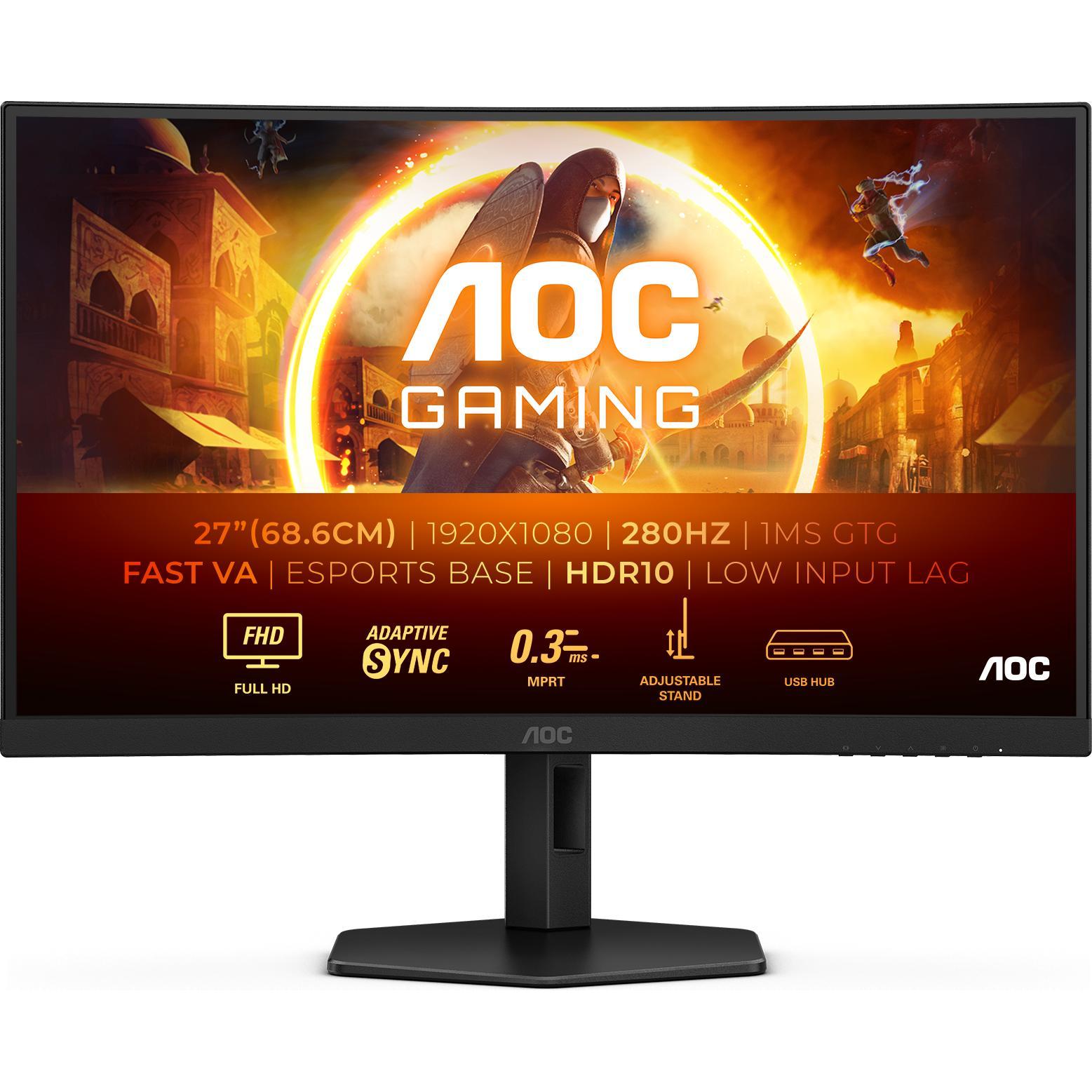 AOC C27G4ZXU (1920 x 1080 Pixel, 27"), Monitor, Schwarz
