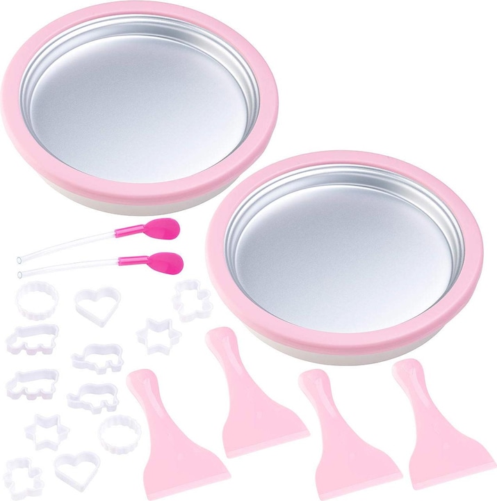 Tokio Kitchenware Set of 2 ice cream teppanyaki plates to prepare Ice Cream Rolls.