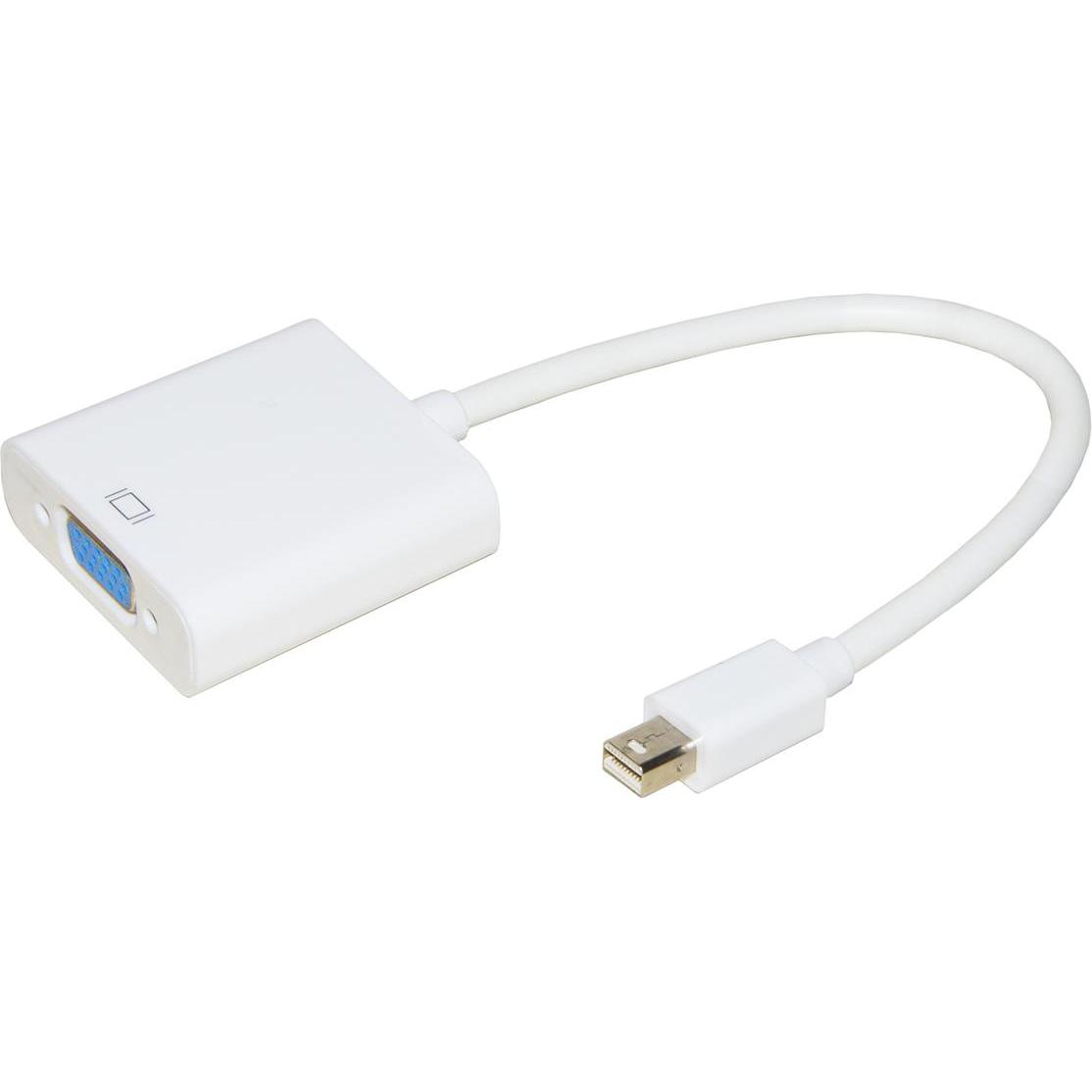 Link Accessori LKADAT14 cavo e adattatore video 0,15 m VGA (D-Sub) Mini DisplayPort Bianco (Mini DP, VGA, 15 cm), Adattatore dati + video, Bianco