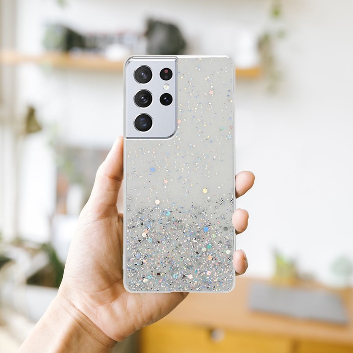 Actual product image Cadorabo TPU cover sparkling glitter (Samsung Galaxy S21 Ultra)
