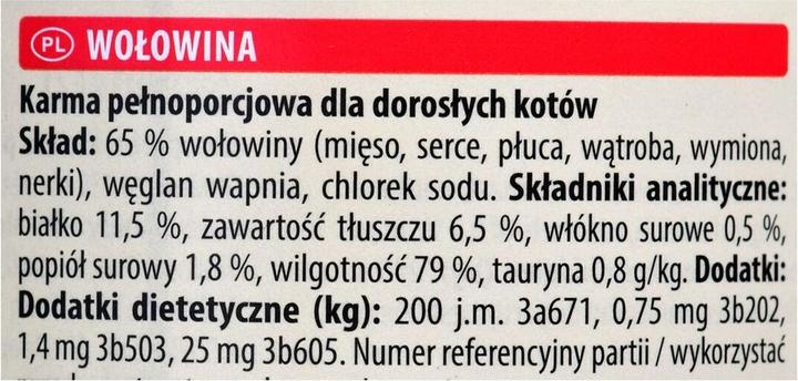 Valeurs nutritives et ingrédients animonda Carny Adult Boeuf 200 g (Adulte, 1 pcs, 200 g)