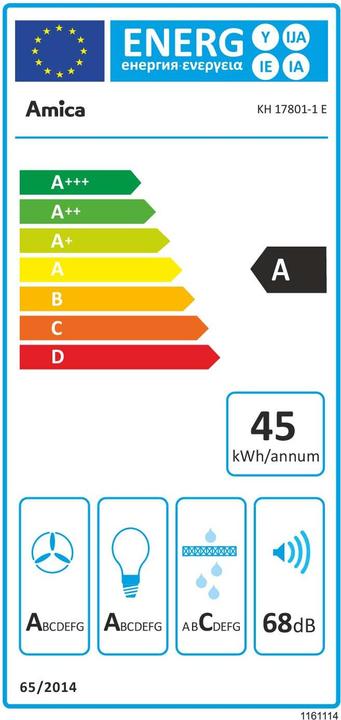 Energy Label Amica KH 17801-1 E T-Line (Wall hood)