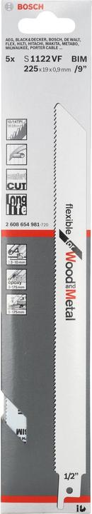 Actual product image Bosch Professional Zubehör Sabre saw blade S 1122 VF. Flexible for Wood and Me