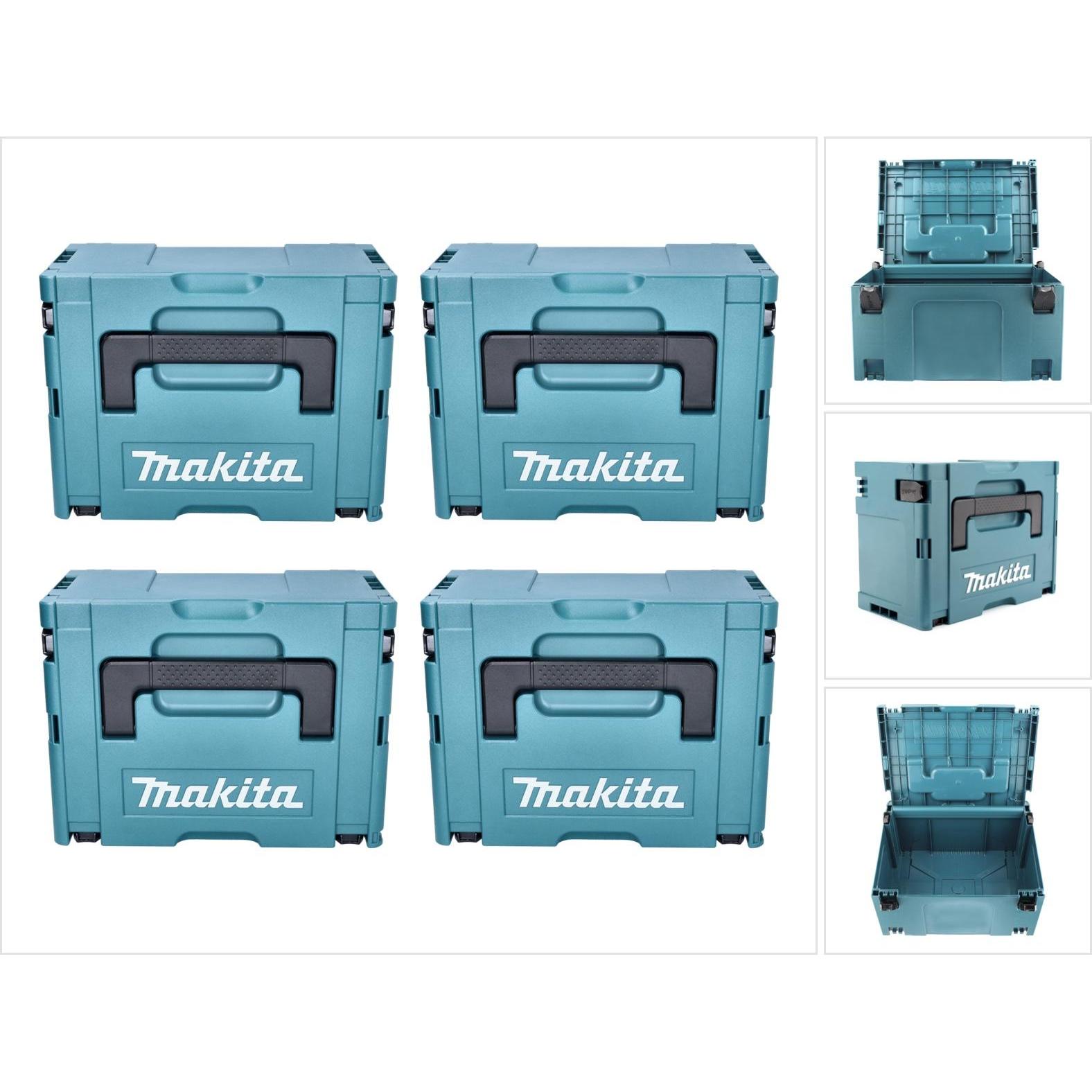 Makita, Cassetta degli attrezzi, Valigia MAKPAC formato 3 in plastica 395 x 295 x 215 mm 4 pezzi ( 4x 821551-8 ) (4 pezzi)