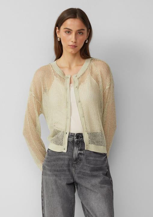 Actual product image S.Oliver Strickjacke Jacke in Häkeloptik mit Glitzergarn (XS)