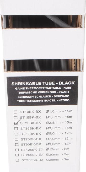 Image du produit Velleman GAINE THERMORÉTRACTABLE 2:1 - 2.5mm - NOIR - 15m (1 x)
