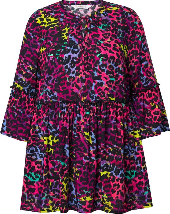 Produktbild Angel of Style Bluse, A-Linie, farbiger Leo-Print, Volants (46)
