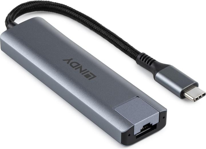 Productafbeelding Lindy USB 3.2 Gen 2 Typ C Hub & Gigabit Ethernet Konverter (USB-C, 4 ports)