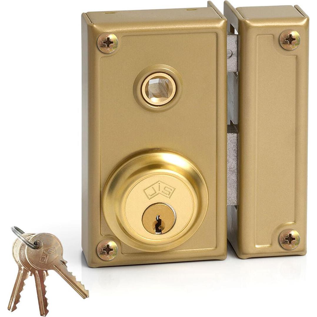 Jis, Serratura + Cilindro di chiusura, Serratura supplementare 35-6D Oro Destra 60 Mm montata in alto