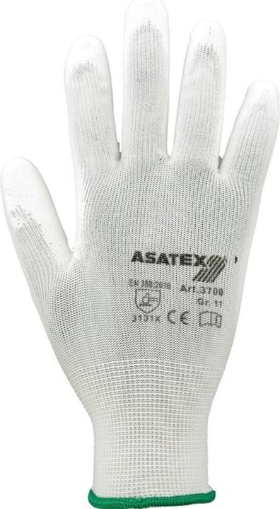 Actual product image Asatex Glove size 10 white EN 388 PPE category II nylon with polyurethane (10)