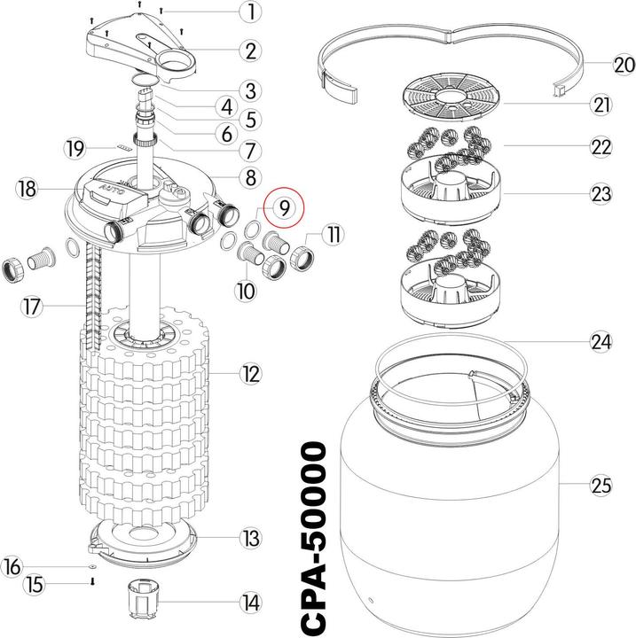 Actual product image SunSun Spare Part CPF-20000 Pressure Pond Filter Gasket Pond Filter
