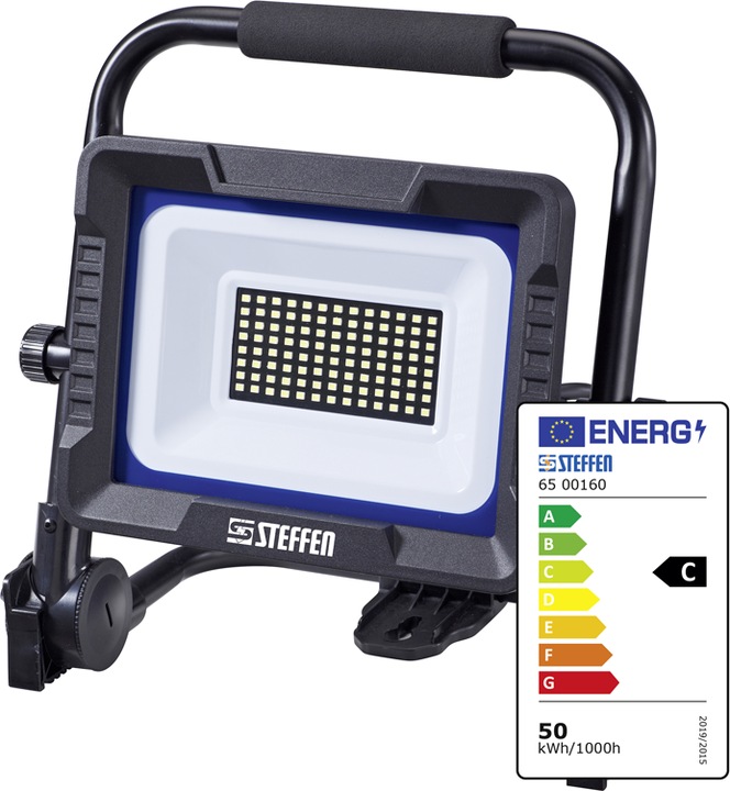 Actual product image Steffen WORKLIGHT LED spotlight 50W with carrying handle and folding stand 5m (8000 lm)