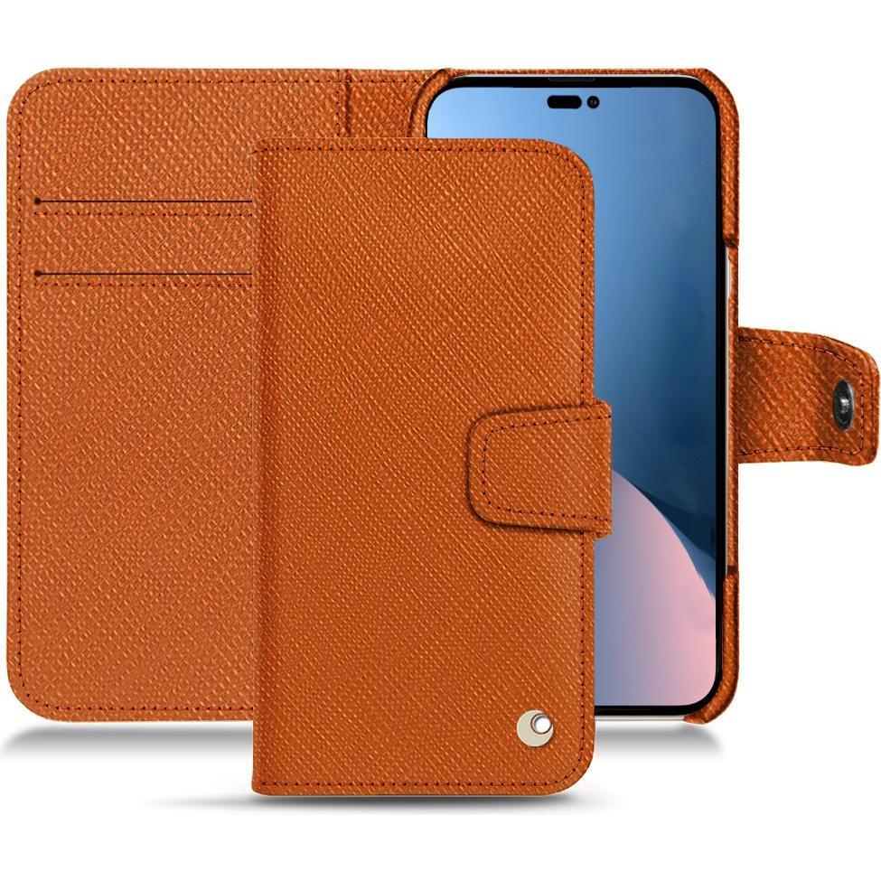 Noreve Lederschutzhülle Wallet (Apple iPhone 14 Plus), Smartphone Hülle, Orange