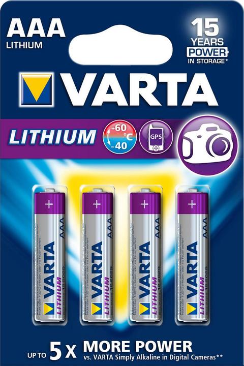 Actual product image Varta ULTRA Lithium (4 pcs., AAA, 1100 mAh)