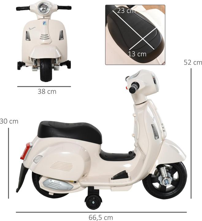 Image du produit Homcom Cyclomoteur électrique pour enfants style Vespa (6 V)