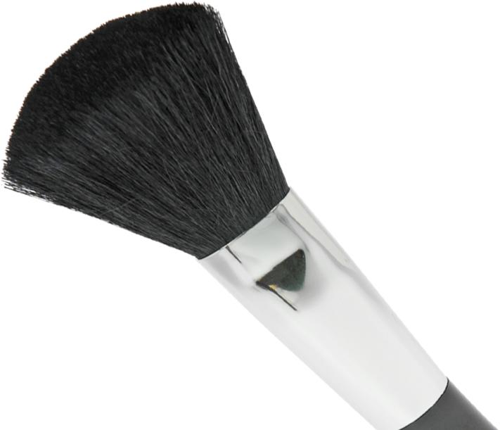 Immagine prodotto Spazzola per cipria da terra, nero/argento, capelli naturali, altezza 14,5 cm Ø 3 cm (Talco)