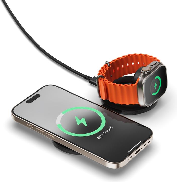Produktbild Satechi OntheGo 2-in-1 Wireless Charger mit Qi2 (15 W)