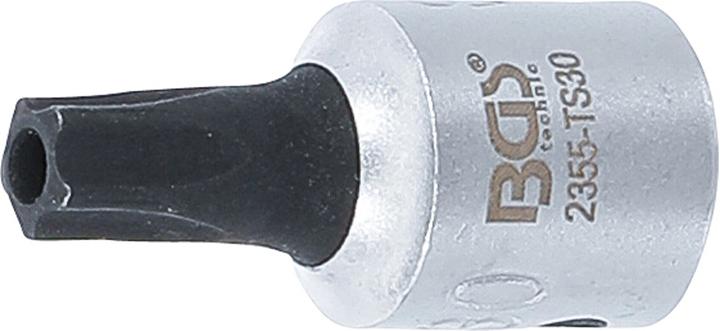 Actual product image BGS Bit Socket 6.3 mm (1/4") Drive T-Star tamperproof (for Torx) TS30 (Inner square)