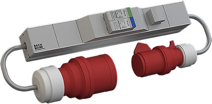 Image du produit Bachmann ALU 1HE VM 1xSPD triphasé 1xUS 3x16A 2x1m H05VV-F 5G2,5mm CEE 16A (1 x, 1 m)