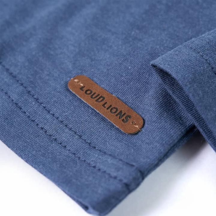 Immagine prodotto vidaXL Camicia da bambino a maniche lunghe blu melange 116,Materiale: 60 (116)