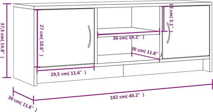 Produktbild vidaXL TV-Schrank (102 x 30 x 37.50 cm)