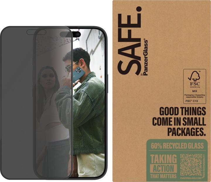 Produktbild PanzerGlass SAFE. by ® Privacy Displayschutz iPhone '24 6.1" | 15 | Ultra-Wide Fit (1 Stk., Apple iPhone 15, Apple iPhone 16)