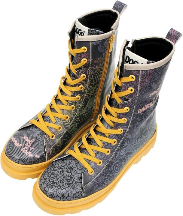 Actual product image Dogo Vegan Leather Multicolor Zip Long Boots (39)