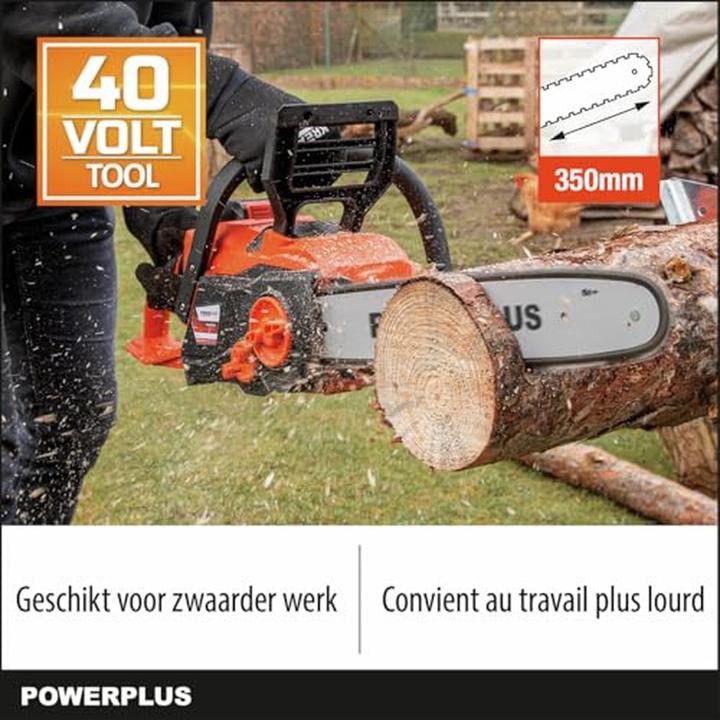 Actual product image Powerplus Dual Power Chainsaw brushless 40V 350mm - excl. battery and charger - 1 Acc. (Battery chain saw)
