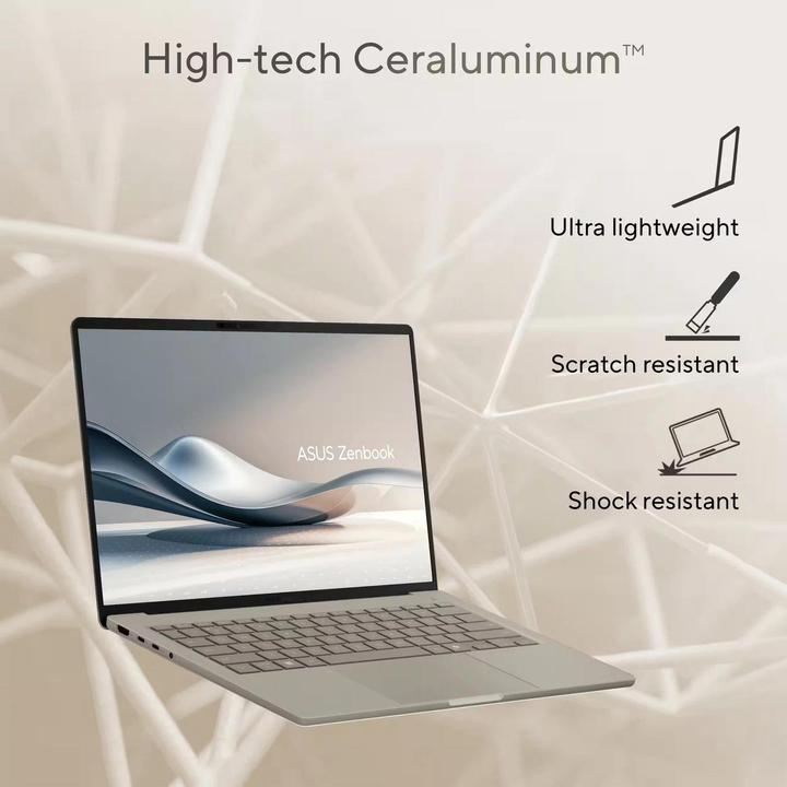 Actual product image ASUS Laptop Zenbook A14 SnpX Plus 16/512GB 14" (14", 512 GB, 16 GB, Eng. Int.)