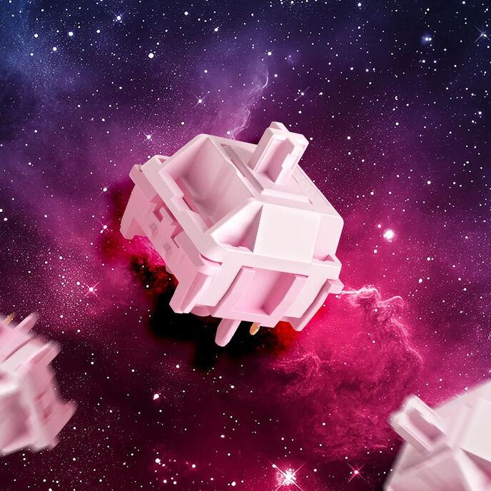 Thumbnail - Akko Stellar Rose Switches, mechanisch, 5-Pin, linear, MX-Stem, 37g - 45 Stück, Maus + Tastatur Zubehör, Rosa